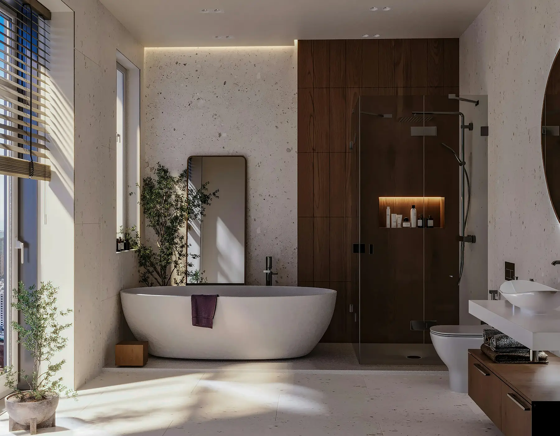 Precision execution defines our approach to contemporary bathroom design across every property we renovate.
