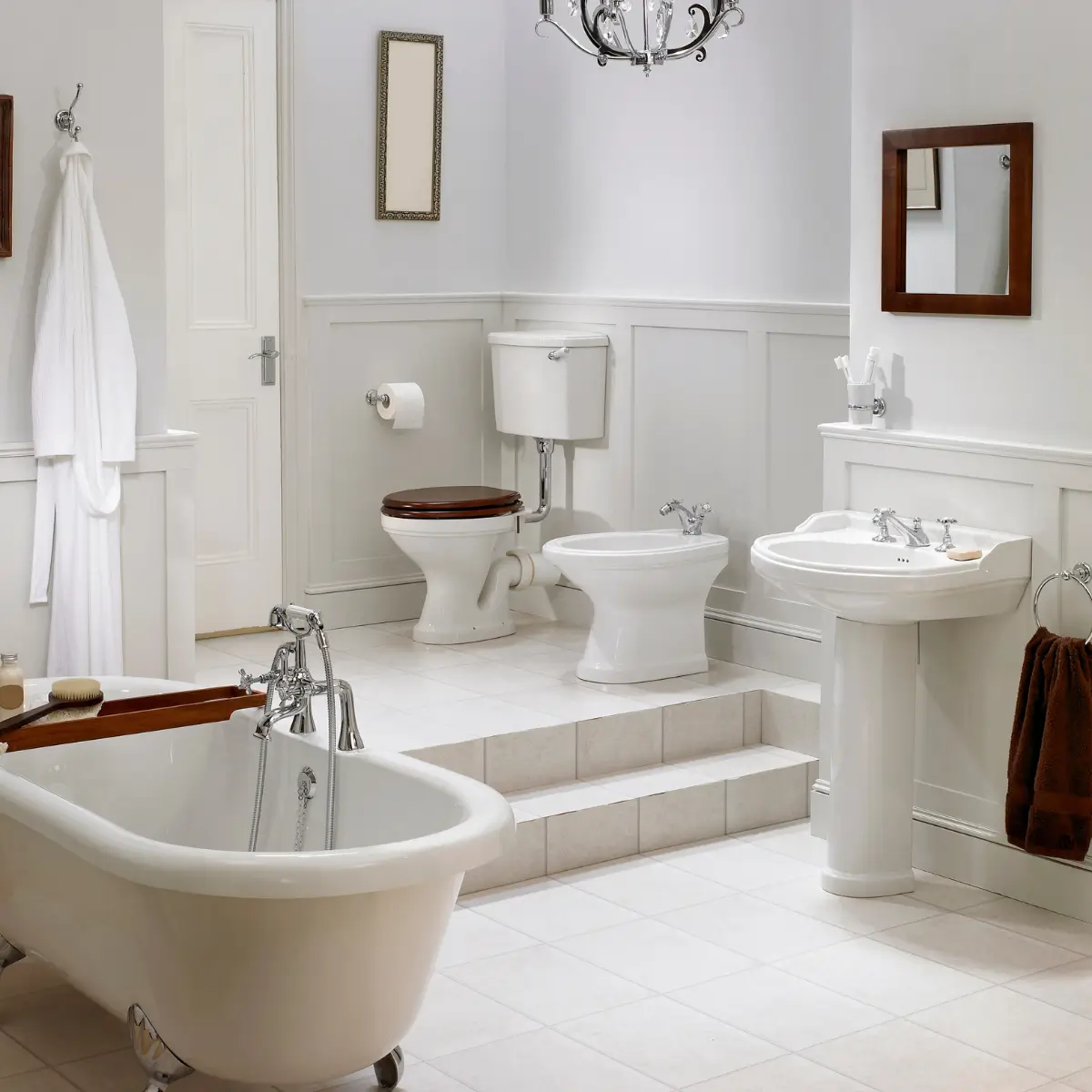 Our team coordinates closely with client-supplied traditional bathroom designs, architect plans, or client material samples.